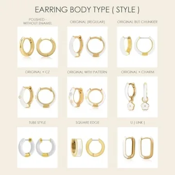 Stylish Navy Blue 14K Gold Plated Huggie Hoop Earrings