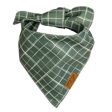 Remy+Roo Large Spring Dog Bandanas - 4 Pack Logan Set | Premium Durable Adjustable Polyester Fabric | Patented Shape Boy Dog Bandanas | Pack of Thanksgiving Bandanas for Dogs