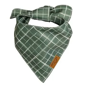 Remy+Roo Large Spring Dog Bandanas - 4 Pack Logan Set | Premium Durable Adjustable Polyester Fabric | Patented Shape Boy Dog Bandanas | Pack of Thanksgiving Bandanas for Dogs