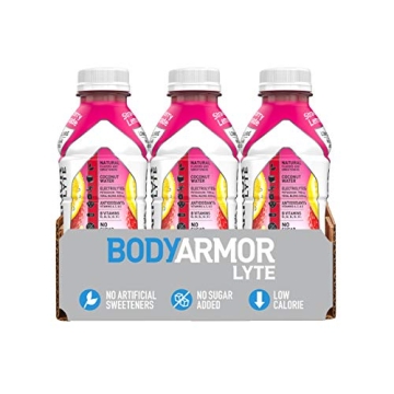 BODYARMOR LYTE Sports Drink Low-Calorie Sports Beverage, Strawberry Lemonade, Natural Flavors With Vitamins, Potassium-Packed Electrolytes, Perfect For Athletes 16 Fl Oz (Pack of 12)
