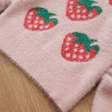 Cozy PATPAT Toddler Strawberry Sweater for Girls