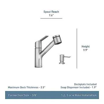 Moen Sombra Kitchen Faucet with Sprayer & Soap Dispenser