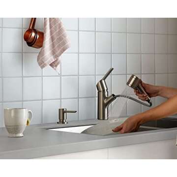 Moen Sombra Kitchen Faucet with Sprayer & Soap Dispenser
