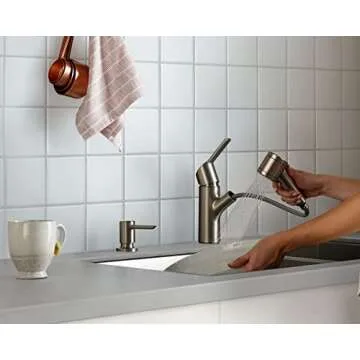 Moen Sombra Kitchen Faucet with Sprayer & Soap Dispenser