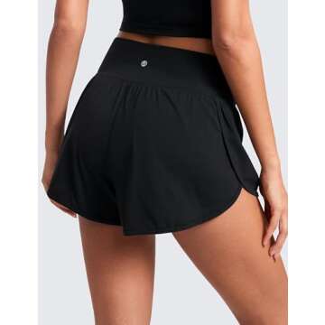 CRZ YOGA Butterluxe-Light High Waisted Dolphin Shorts for Women 2.5" Soft Split for Casual Lounge At...