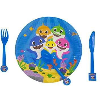 Cute Shark Party Supplies Set for 20 Guests