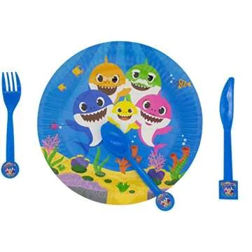 Cute Shark Party Supplies Set for 20 Guests