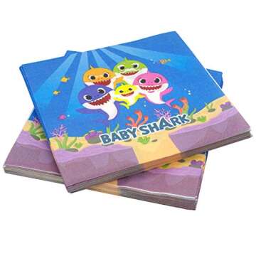 Cute Shark Party Supplies Set for 20 Guests