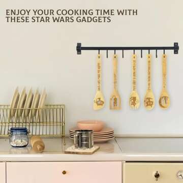 Jouierty Black Cat Wooden Spoons Set for Kitchen Fun