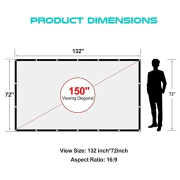 150" Foldable Anti-Crease Outdoor Projector Screen
