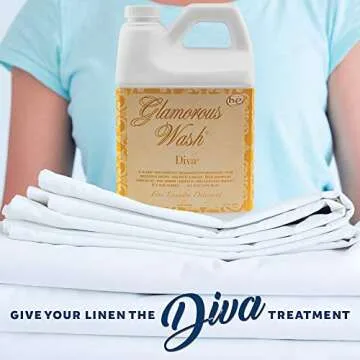 Tyler DIVA Glamorous Wash Laundry Detergent- 1/2 Gallon - With Olivi Stain Remover Pen - Fresh Scented Sachet - Laundry Detergent - For Washing Clothes, Linen, Lingerie, Expensive Fabric, Sheets