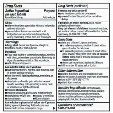 Berkley Jensen Famotidine 20mg 200 Count Relieves Heartburn