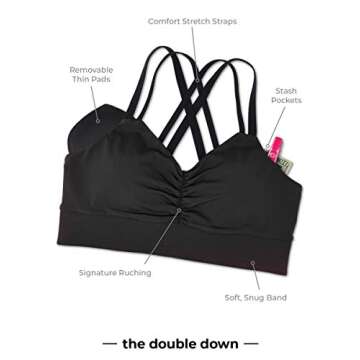 Handful Double Down Sports Bra for Women - Adjustable Comfort