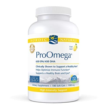 Nordic Naturals ProOmega Omega-3 Fish Oil with Lemon Flavor - 180 Soft Gels for Heart, Brain, Eye & ...