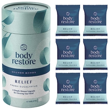 Body Restore Shower Steamers Aromatherapy 6 Pack - Relaxation Birthday Gifts for Women and Men, Trav...