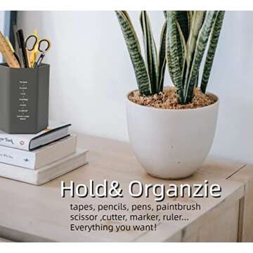 Pen holder Pencil Holder for Desk Cute Nordic Style, Pen Cup for Kids White Simple Modern Minmalist, Office Supplies Dispensers, Makeup Paint Brush Organizer for Girls School Small Grey 3 Pack