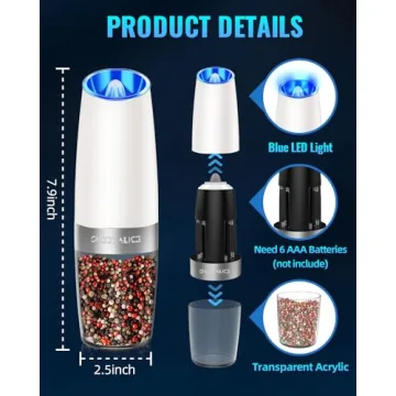 Sweet Alice Electric Pepper and Salt Grinder Set