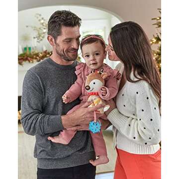 Skip Hop Bandana Buddies Baby Activity and Teething Toy with Multi-Sensory Rattle and Textures, Deer