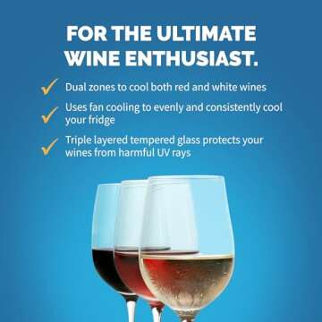 NewAir 15" Built-in or Freestanding 29 Bottle Dual Temperature Zone Wine Fridge, Quiet Operation Wine Cooler with Beech Wood Shelves, Stainless Steel Wine Cellar for Red, White, and Sparkling Wine