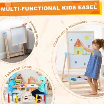 Weudear 4-in-1 Kids Art Easel - Adjustable & Fun
