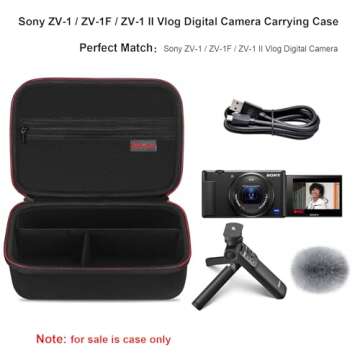 Elonbo Carrying Case for Sony ZV-1 / ZV-1F / ZV-1 II Vlog Digital Camera, Bluetooth Grip Vlogger Acc...