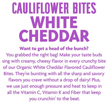 Crunchy Cauliflower Bites, White Cheddar Flavor, Vegan Snacks