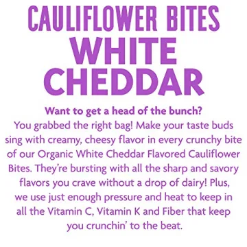 Crunchy Cauliflower Bites, White Cheddar Flavor, Vegan Snacks