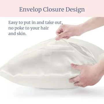 BEDELITE Satin Pillowcase for Hair and Skin, Super Soft and Cooling Similar to Silk Pillow Cases 2 Pack with Envelope Closure, Gift for Women Men(20"x26" Standard Size, Ivory)