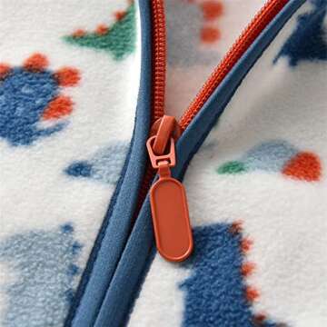 LeeXiang Toddler Boys' Full Zipper Fleece Printed jacket