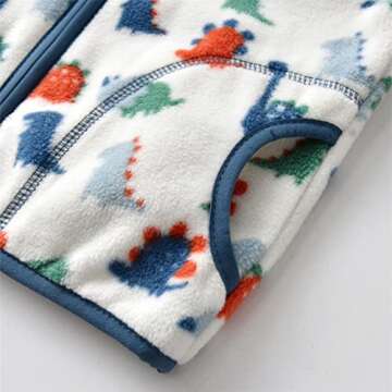 LeeXiang Toddler Boys' Full Zipper Fleece Printed jacket