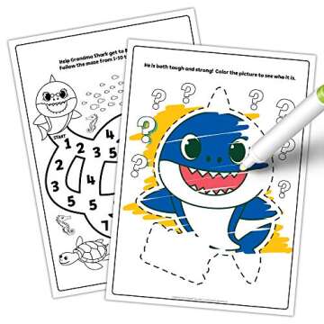 Bendon Baby Shark 16-Page Imagine Ink Coloring Book with Mess Free Marker 47220