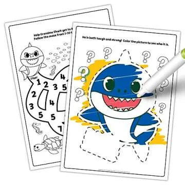 Bendon Baby Shark 16-Page Imagine Ink Coloring Book with Mess Free Marker 47220