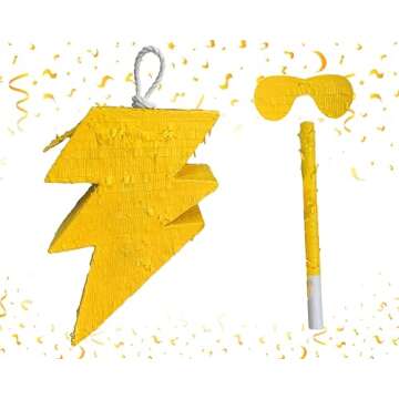 APINATA4U Yellow Lightning Bolt Pinata - Electrify Your Party with Fun and Festive Decor!