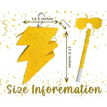 APINATA4U Yellow Lightning Bolt Pinata - Electrify Your Party with Fun and Festive Decor!