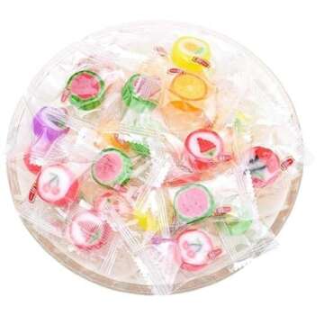 Fruit Slices Candy - Hard Candy Bulk 1 lb Bag of Individually Wrapped Small Candy Fruit Slices (approx. 118 pcs) Hard Candies Assortment - Great for Candy Buffet - Office Candy - Treat Bags