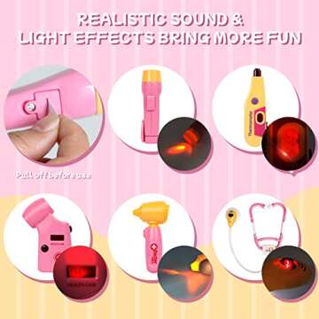 Meland Toy Doctor Kit for Girls - Pretend Play Doctor Set with Carrying Case,Stethoscope Toy & Dress...