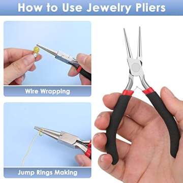 Round Nose Pliers, Wire Jewelry Making Tools Bead Pliers for Wire Wrapping, Jump Rings Making, Jewelry Making Supplies, DIY Craft
