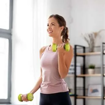 HolaHatha Neoprene Dumbbell Weights Set & Rack for Home Workout, 56 Lbs, Multicolor