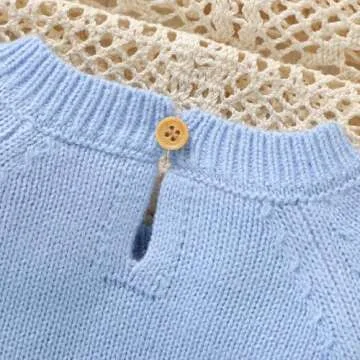 MAYUMMPY Toddler Baby Girl Boy Knit Easter Sweater Bunny Pullover Sweatshirt Knitwear Newborn Kids Easter Clothes (Bunny Sweaters Blue, 2-3 Years)