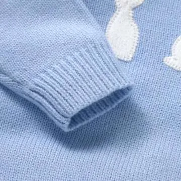 MAYUMMPY Toddler Baby Girl Boy Knit Easter Sweater Bunny Pullover Sweatshirt Knitwear Newborn Kids Easter Clothes (Bunny Sweaters Blue, 2-3 Years)