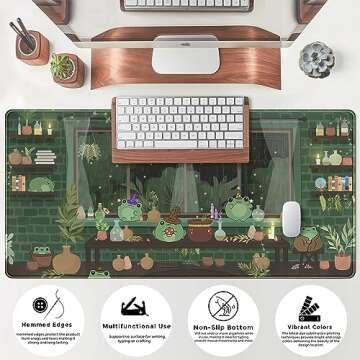 Kawaii Frog Mouse Pad - Large Gaming Desk Mat