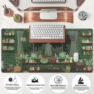 Kawaii Frog Mouse Pad - Large Gaming Desk Mat