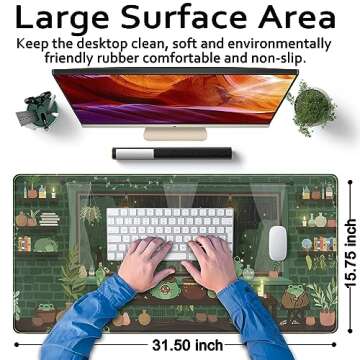 Kawaii Frog Mouse Pad - Large Gaming Desk Mat