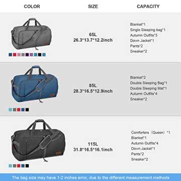 Canway 85L Travel Duffel Bag for Men Women Waterproof
