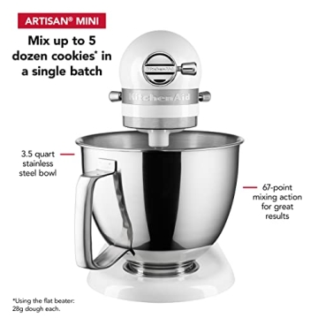 KitchenAid Artisan Mini 3.5QT Stand Mixer White KSM3316X