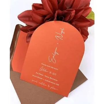 Wedding White Arch Shaped Card – 25 Pack, 5x7 Premium Quality