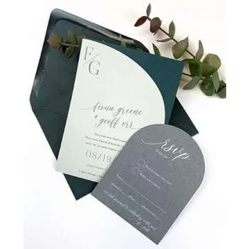 Wedding White Arch Shaped Card – 25 Pack, 5x7 Premium Quality