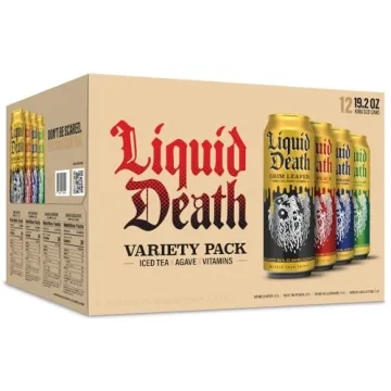Liquid Death, Iced Tea Variety Pack (Grim Leafer, Rest in Peach, Dead Billionaire, and Green Guillot...