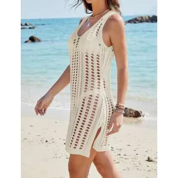 Women’s Crochet Swimsuit Cover-Up - Stylish & Lightweight Beach Dress