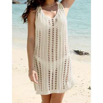 Women’s Crochet Swimsuit Cover-Up - Stylish & Lightweight Beach Dress